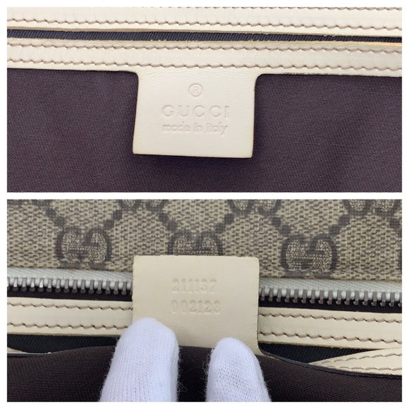 GUCCI GG Plus Beige Ivory Silver Hardware Tote Bag Shoulder - Picture 4 of 10